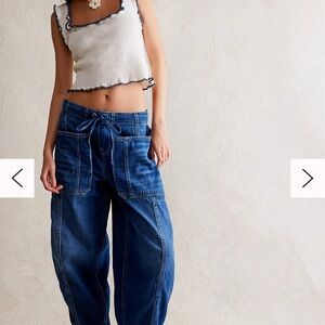 Free people puddle barrel jeans